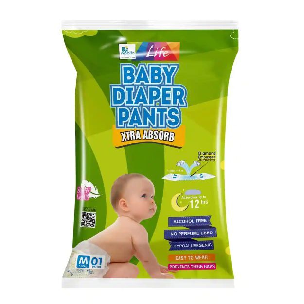 Apollo Pharmacy Baby Diaper Pants (M) 1'S