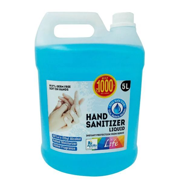 Apollo Pharmacy Life Hand Sanitizer Liquid 5Ltr