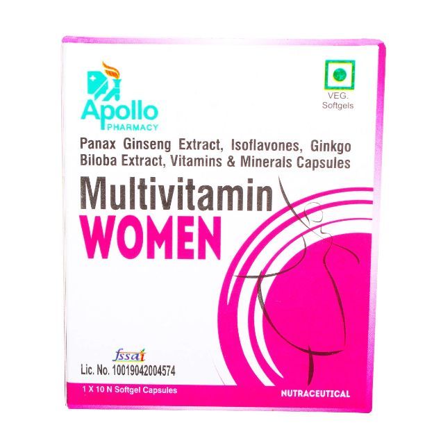 Apollo Pharmacy Multivitamin Women Veg.Softgel Capsule (10)