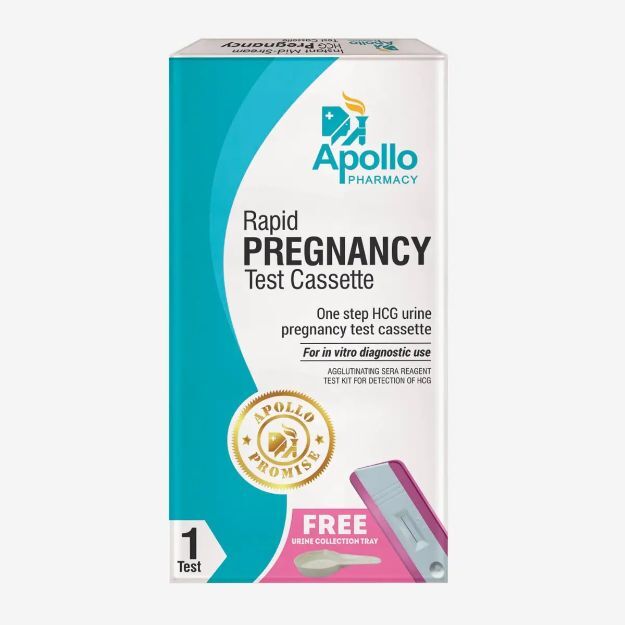 Apollo Pharmacy Instant Mid-Stream HCG Pregnancy Test Cassette