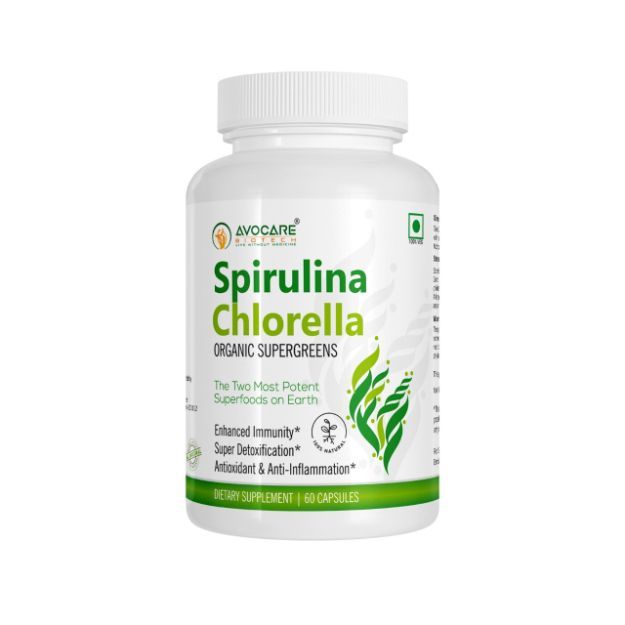 Avocare Biotech Spirulina Chlorella Capsules (60)