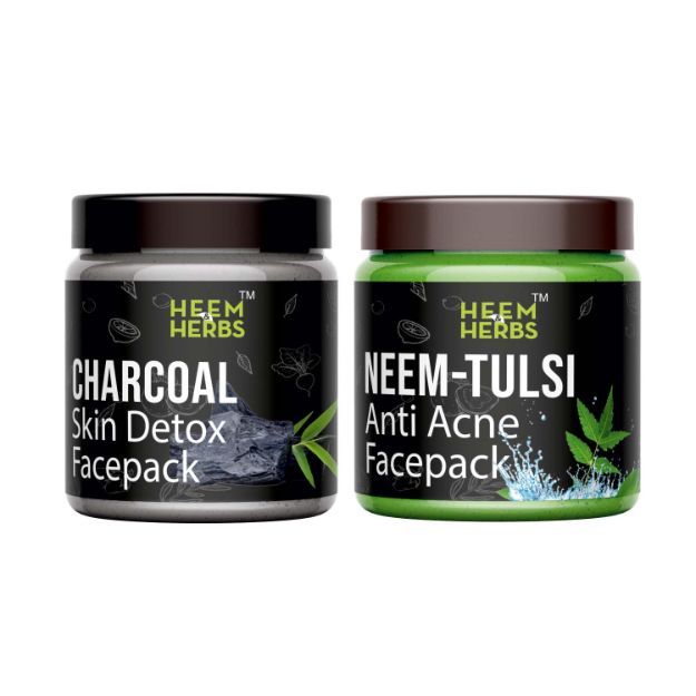Heem & Herbs Charcoal Neem-Tulsi Facepack Pack Of 2