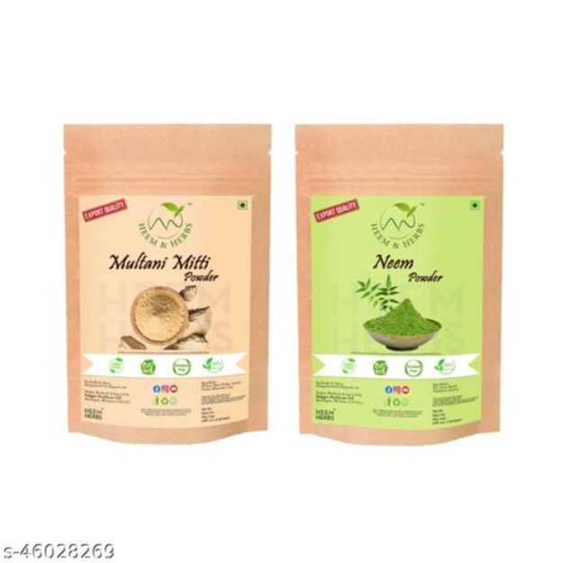 Heem & Herbs Multani Mitti Neem Powder Pack Of 2