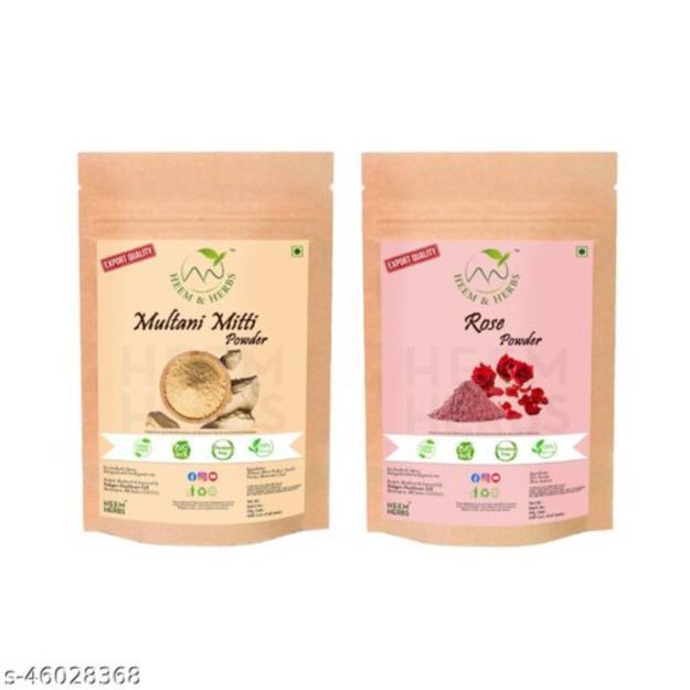 Heem & Herbs Multani Mitti Rose Powder Pack Of 2