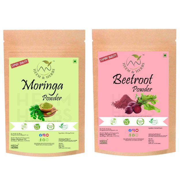 Heem & Herbs Moringa Beetroot Powder Pack Of 2