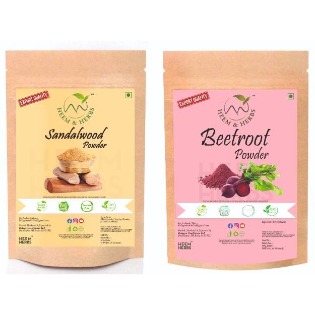 Heem & Herbs Sandalwood Beetroot Powder Pack Of 2