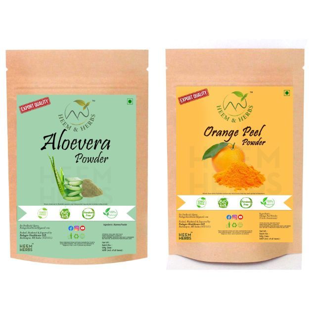 Heem & Herbs Orangepeel Aloevera Powder Pack Of 2