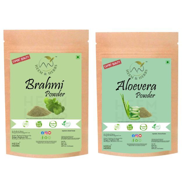 Heem & Herbs Brahmi Aloevera Powder Pack Of 2