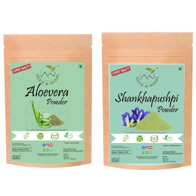 Heem & Herbs Aloevera Shankhapushpi Powder Pack Of 2