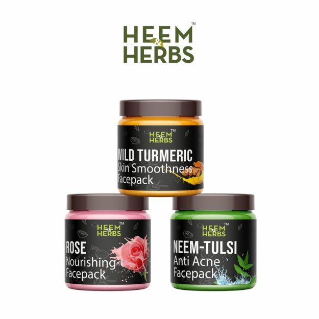 Heem & Herbs Wild Turmeric Rose Neem-Tulsi Facepack Pack Of 3