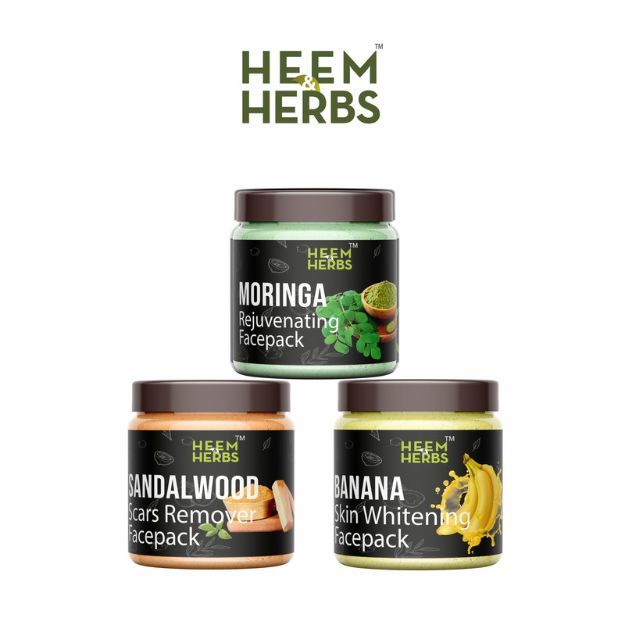Heem & Herbs Moringa Sandalwood Banana Facepack Pack Of 3