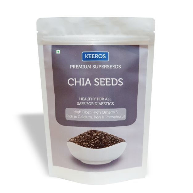 Keeros Premium Raw Chia Seeds (Black) for Weight Loss 400gm