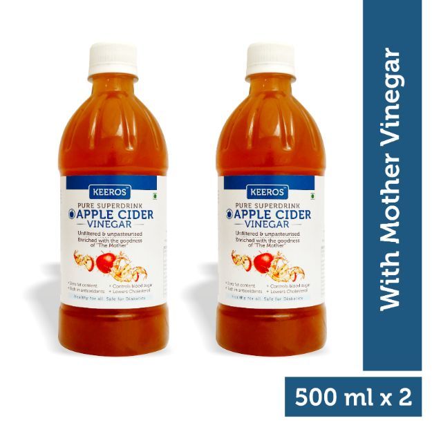 Keeros Apple Cider Vinegar with Mother Vinegar (Pack of 2) 500ml