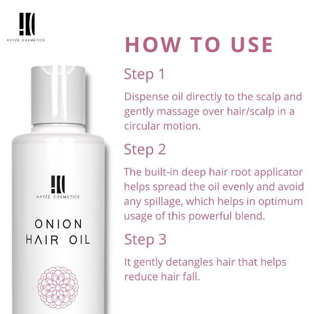 Hayze Onion Hair Oil for Hair Fall Control & Growth in Hindi की जानकारी,  लाभ, फायदे, उपयोग, कीमत, खुराक, नुकसान, साइड इफेक्ट्स - Hayze Onion Hair Oil  for Hair Fall Control &