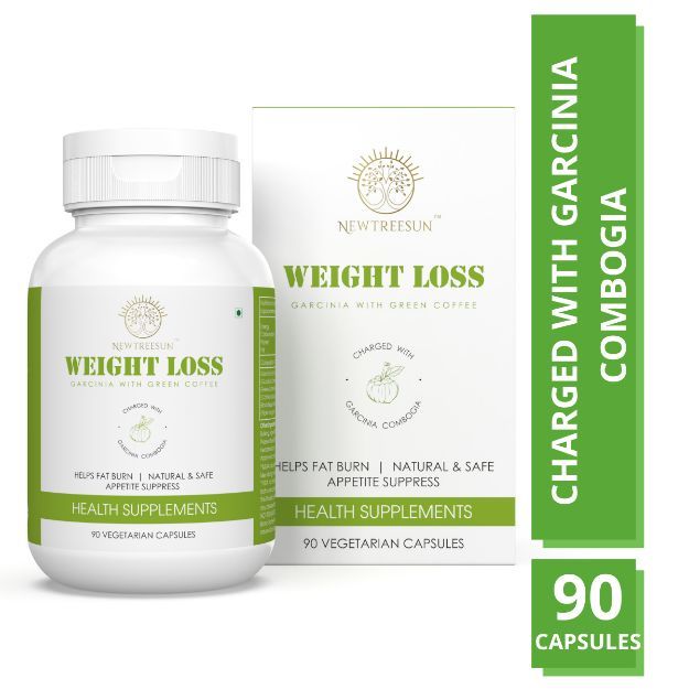 Newtreesun Weight Loss with Garcinia and Green Coffee advanced formulation for Fat Burn and Appetitte Suppress.100% Natural and Safe Veg Capsule (90)