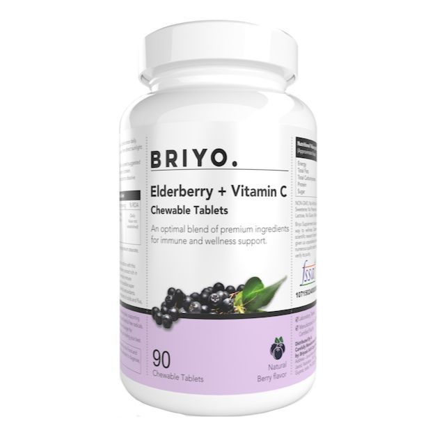 Briyo  Vitamin C plus Elderberry Chewable Tablets Natural Berry Flavour (90)