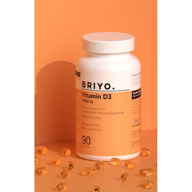  Briyo Vitamin D3 Softgel Capsule 1000IU For Bone Health Muscle Function And Immune Support Strength Immune System Better Energy for Healthy and Strong for Men/Women (90)