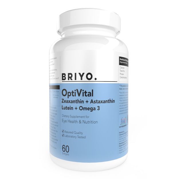 Briyo Optivital Lutein, Zeaxanthin, Astaxanthin and Omega 3 Capsule for eye health and nutrition (60)       