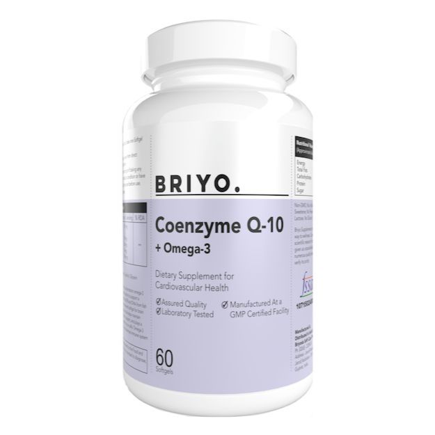 Briyo CoenzymeQ10+Omega 3 with Lycopene and Selenium for Heart Health, Cellular Energy, Antioxidant Support Capsule (60)