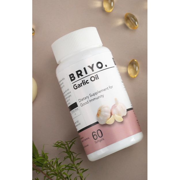 Briyo Odorless Garlic Softgels Capsule Allicin Rich Pure Garlic Oil Supplement (60)