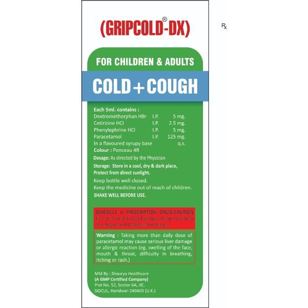 Gripcold-Dx Syrup: Uses, Price, Dosage, Side Effects, Substitute, Buy ...