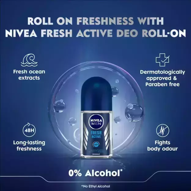 Nivea Men Fresh Active Deodorant Roll On 50ml