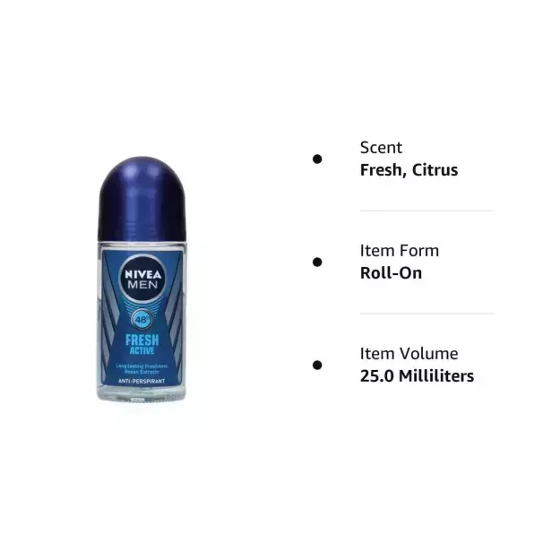 Nivea Men Fresh Active Deodorant Roll On 25ml