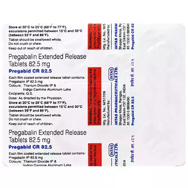 Pregabid CR 82.5 Tablet ER (10)