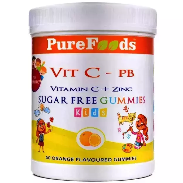 Pure Foods Vitamin C + Zinc Orange Flavoured Kids Gummies (60)