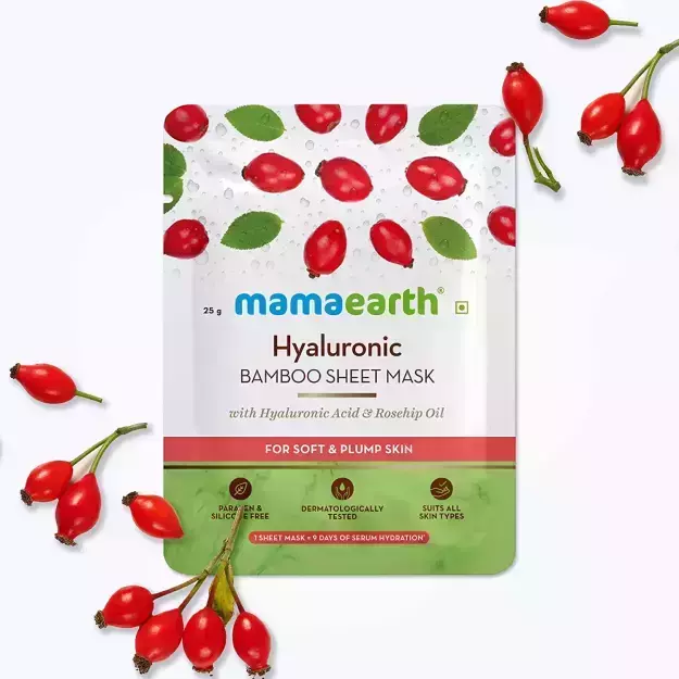 Mamaearth Hyaluronic Bamboo Sheet Mask With Rosehip Oil For Soft & Plump Skin 25gm