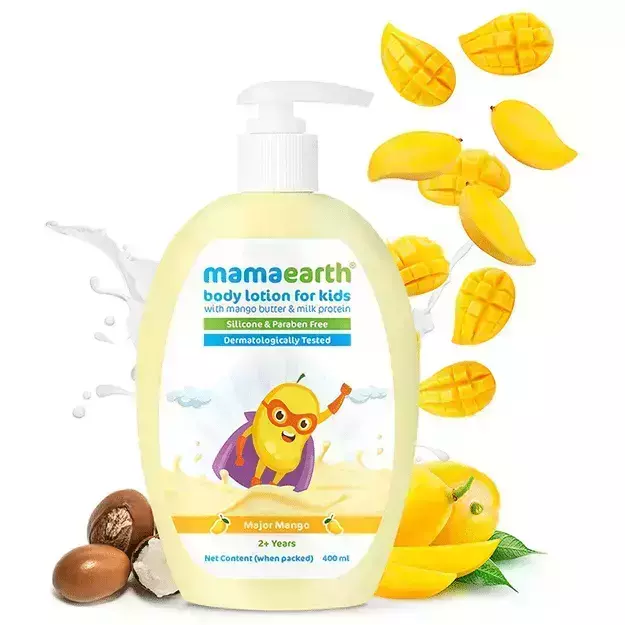 Mamaearth Major Mango Body Lotion & Cream For Kids With Mango Butter & Milk Protein 400ml