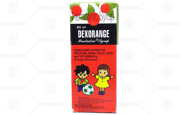 Dexorange Paed Syrup Orange: Uses, Price, Dosage, Side Effects, Substitute,  Buy Online