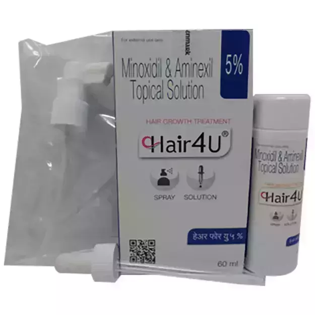 Glenmark Liquid Hair 4u Minoxidil Topical Solution 60 ml