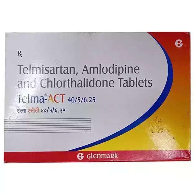 Telma Act 40 Mg/5 Mg/6.25 Mg Tablet